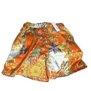 Luxurious High Waist Orange and Gold Shorts